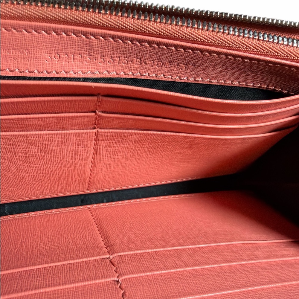 AUTHENTIC Balenciaga Textured Leather Flap Wallet in Salmon Pink - Picture 4 of 4